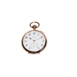 Patek Philippe LepineLepine pocket watch in 14K gold with 2nd cover signed Patek Philippe with