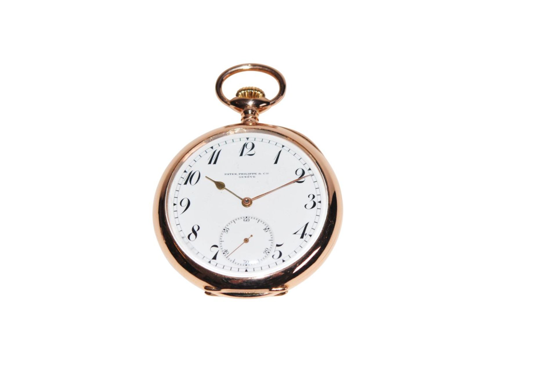 Patek Philippe LepineLepine pocket watch in 14K gold with 2nd cover signed Patek Philippe with