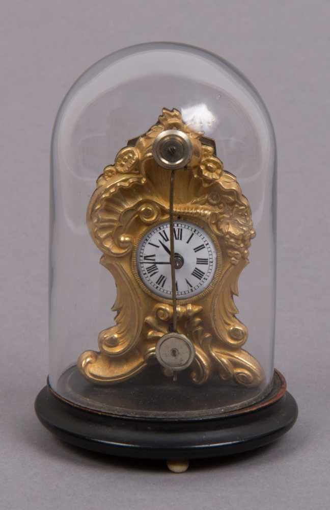Zappler with Glas CubeFidget Clock around 1835 H 6.5 x W 4 x D 1.5 cm Fire-gilded brass case,
