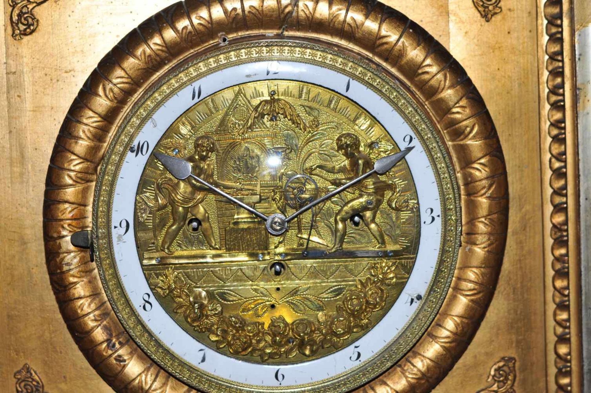 Vienna Frame clockgold-plated frame clock with iron smith & iron grinder 4/4 hour striking on 2 gong - Bild 4 aus 4