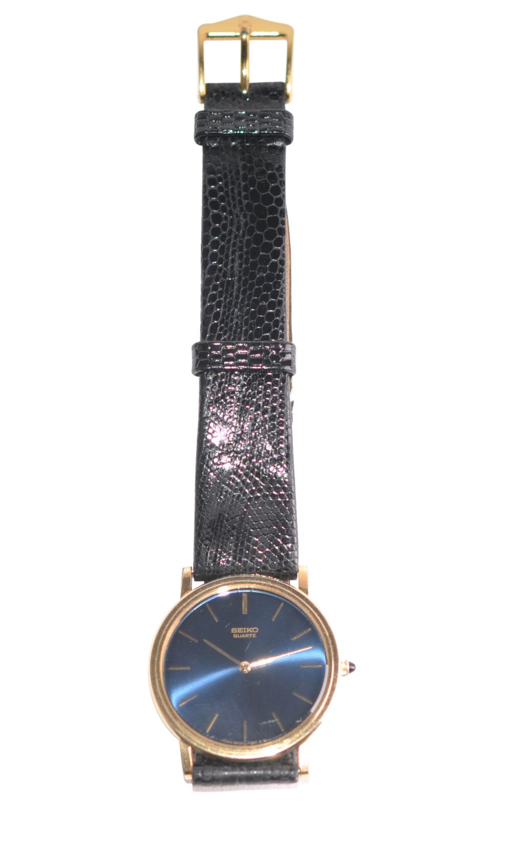 SeikoSeiko wristwatch gold-plated with blue dial, diameter 33mm, quartz movementSeikoSeiko - Image 2 of 3