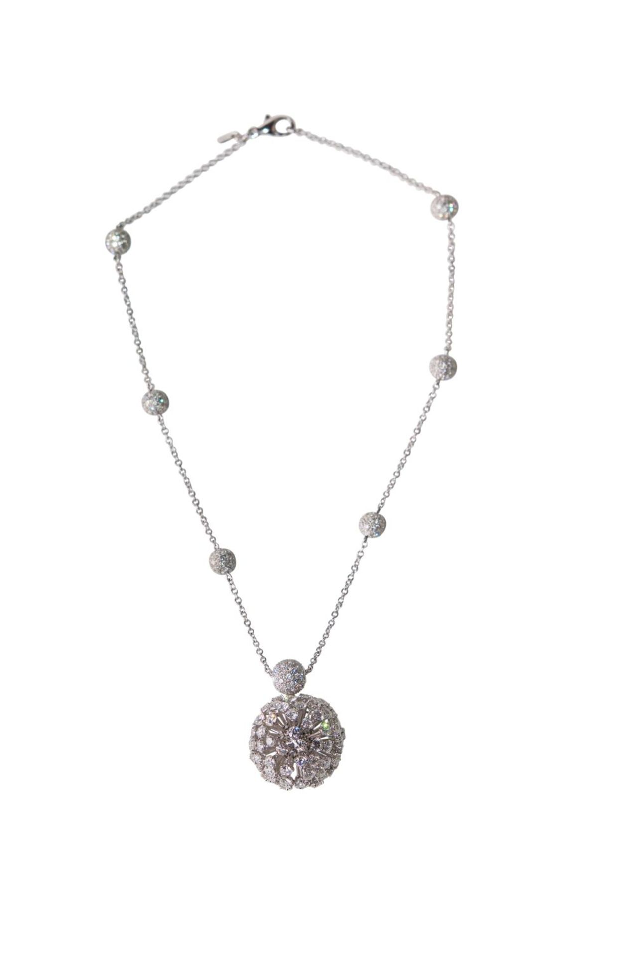 Brillant-Necklace18Kt white gold Necklace with diamonds total carat weight approx.7ct, total - Bild 2 aus 4