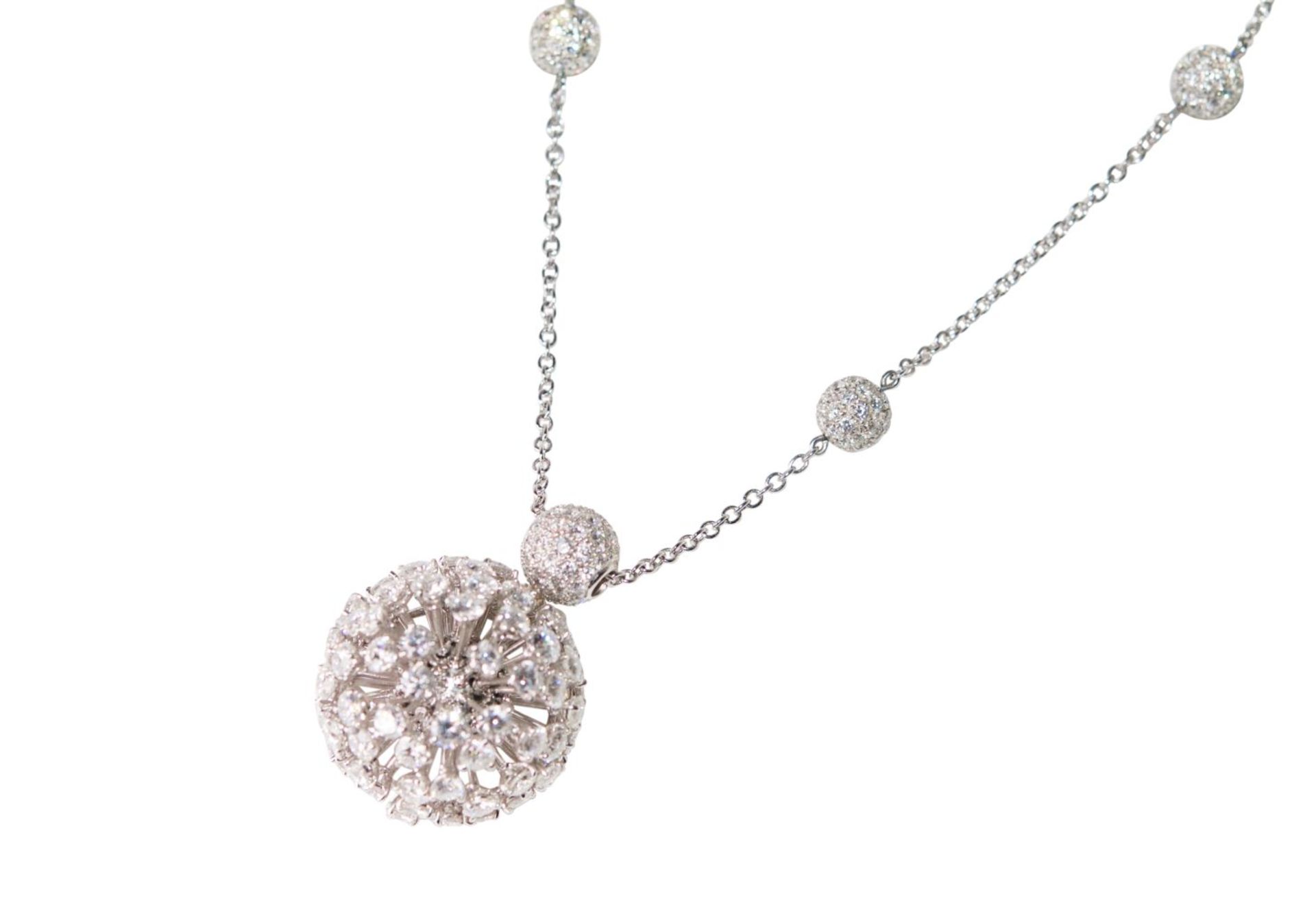 Brillant-Necklace18Kt white gold Necklace with diamonds total carat weight approx.7ct, total - Bild 4 aus 4