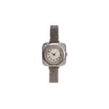 Art Deco Ladies Watch PlatinSmall ladies watch made of platinum with diamonds lozenges approx. 0.9