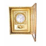 Viennese frame clockDecorative Viennese frame clock in gold-plated wooden frame with 4/4 striking