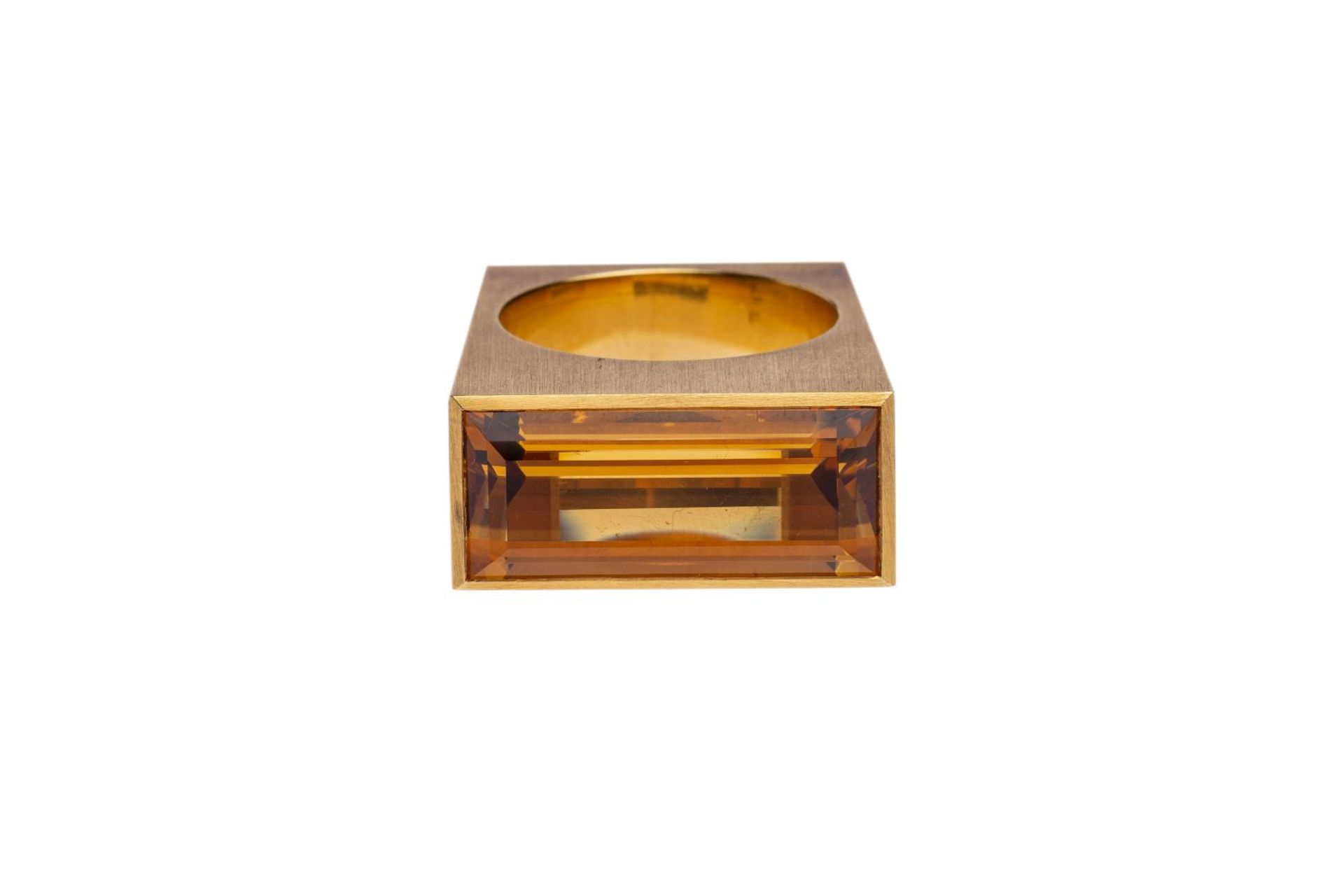 Cocktail ring18kt gold ring with a citrine approx. 19 ct, total weight 22 g, size 53 - Bild 2 aus 4