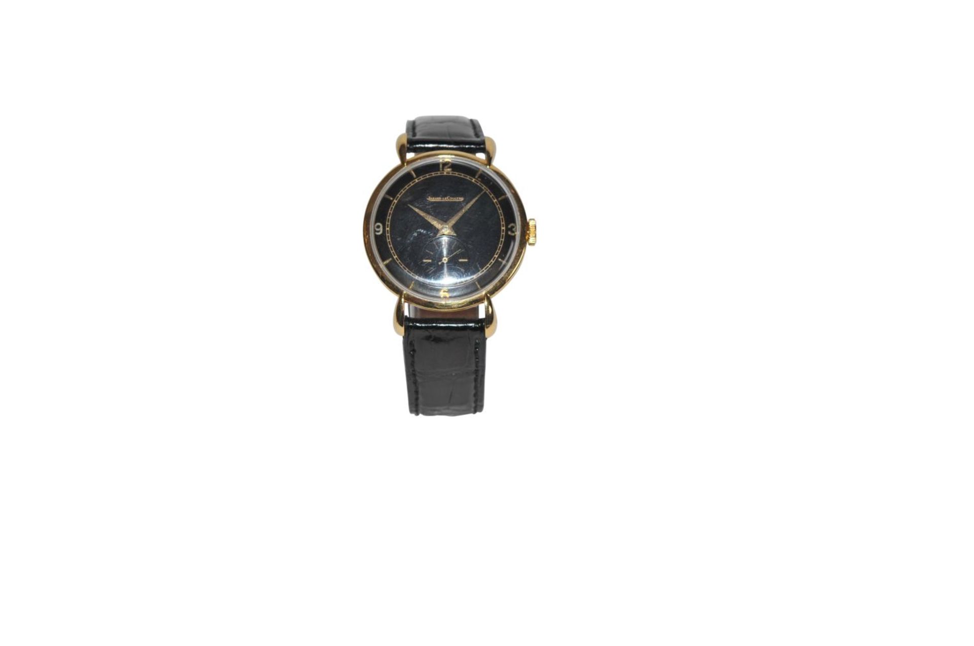 Jaeger le Coultre Vintagebeautiful men's watch 36 mm with black dial, manual winding with JLC