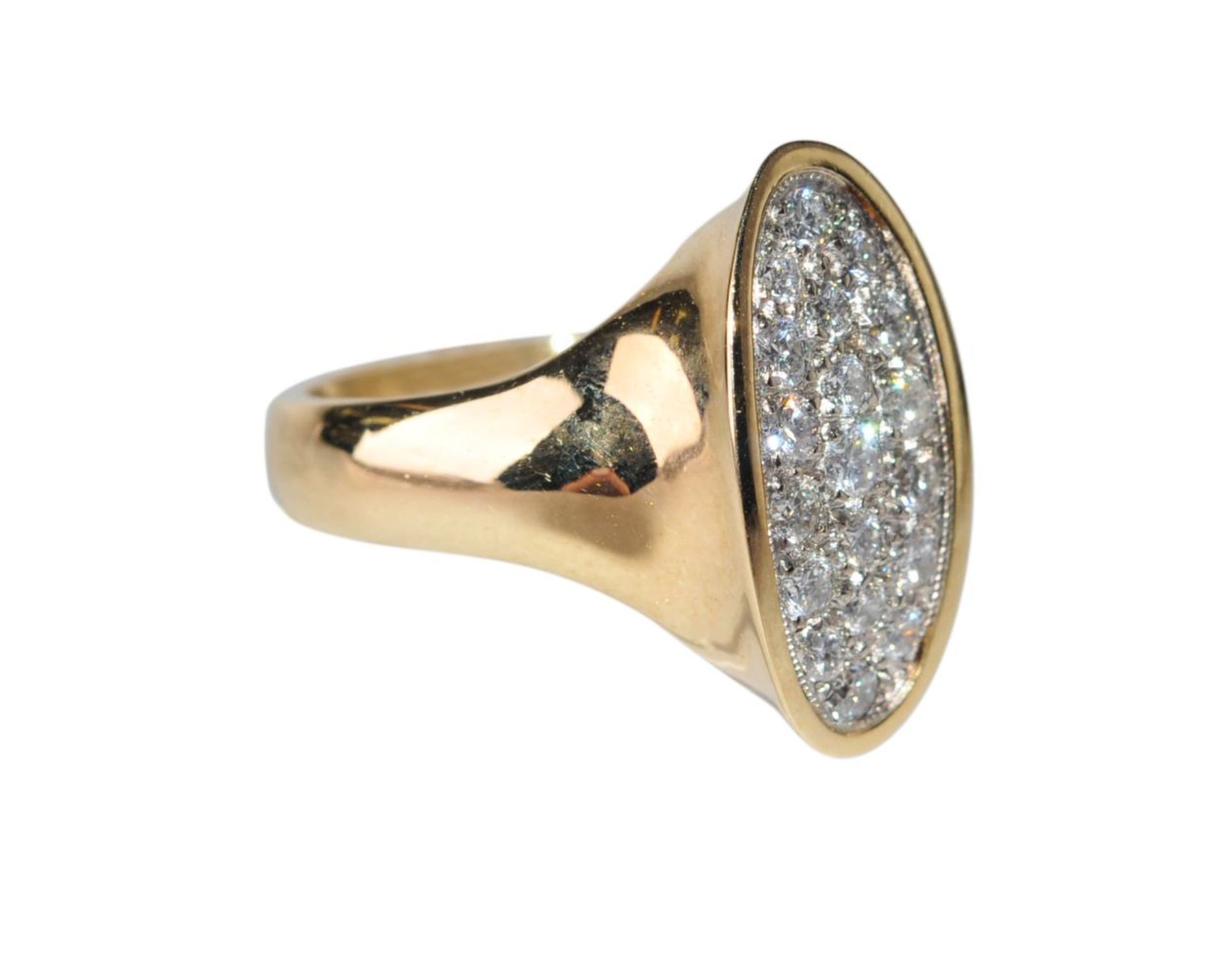 Diamond ring14Kt gold ring with diamonds, approx. 0.95ct, total weight 9.93g, size - Bild 2 aus 2