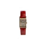 Le CoultreLe - Coultre wristwatch from the 1940sClassic square 14K gold case silver plated dial on