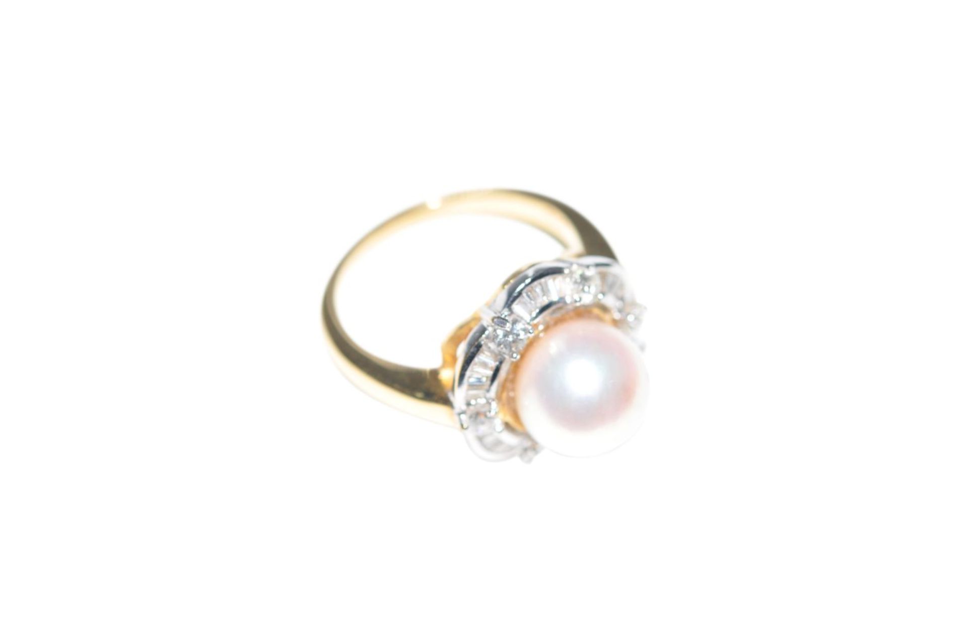 Brilliant ring with South Sea pearl18Kt gold ring with diamonds, total carat weight approx. 0.65ct - Bild 3 aus 3