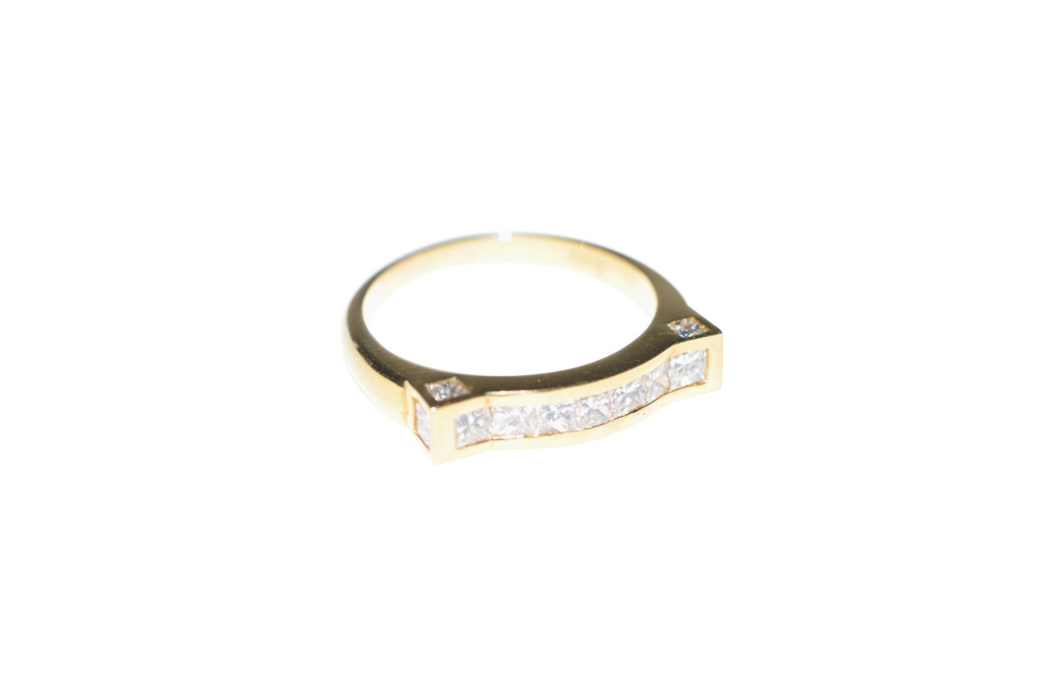 Diamond ring18Kt gold ring with Carree cut diamonds total carat weight approx. 0.97ct, total - Image 4 of 4