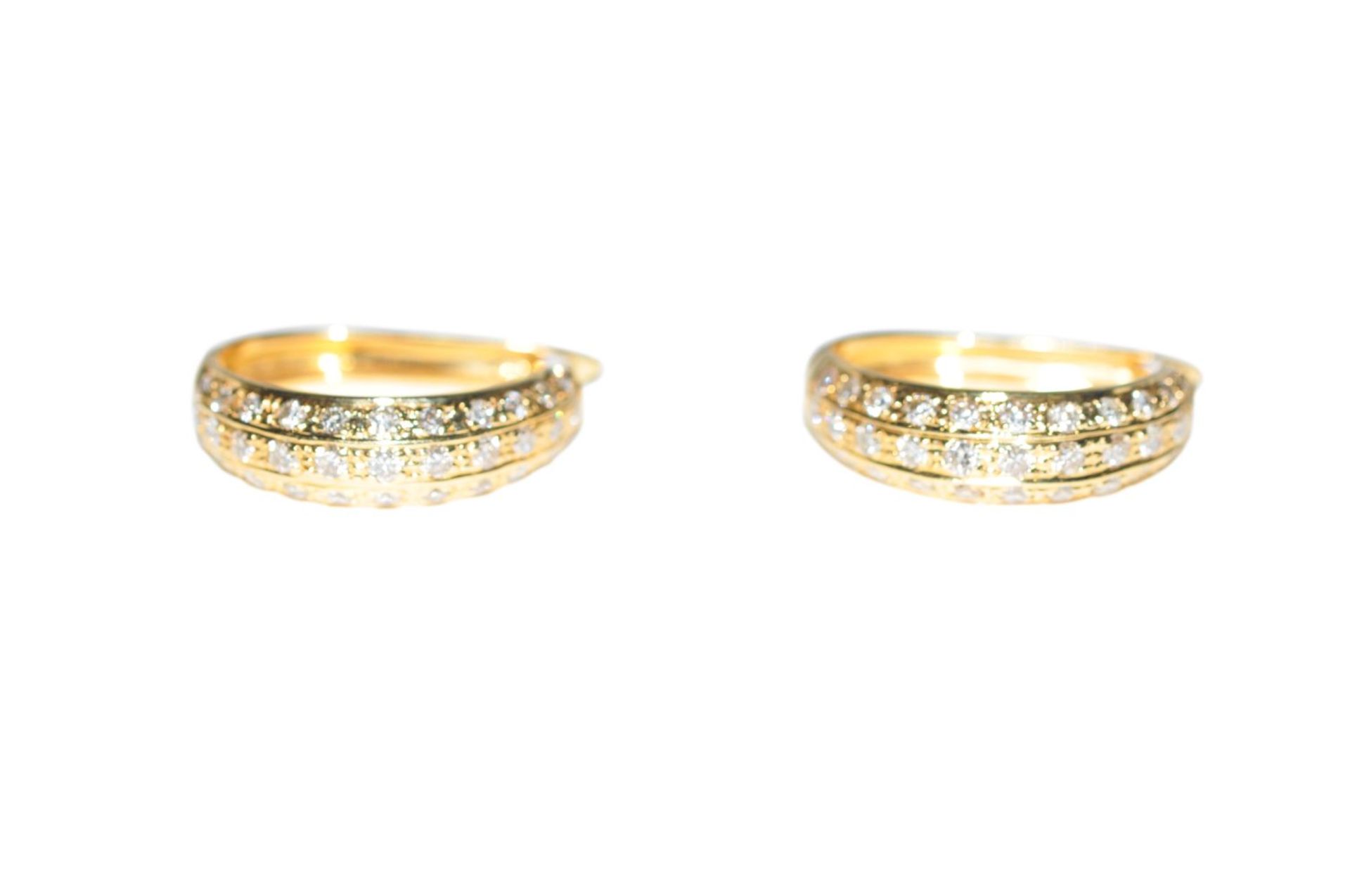 EarringsStud earrings in 750/000 gold, with diamonds, approx. 1.1ct, total weight 4.