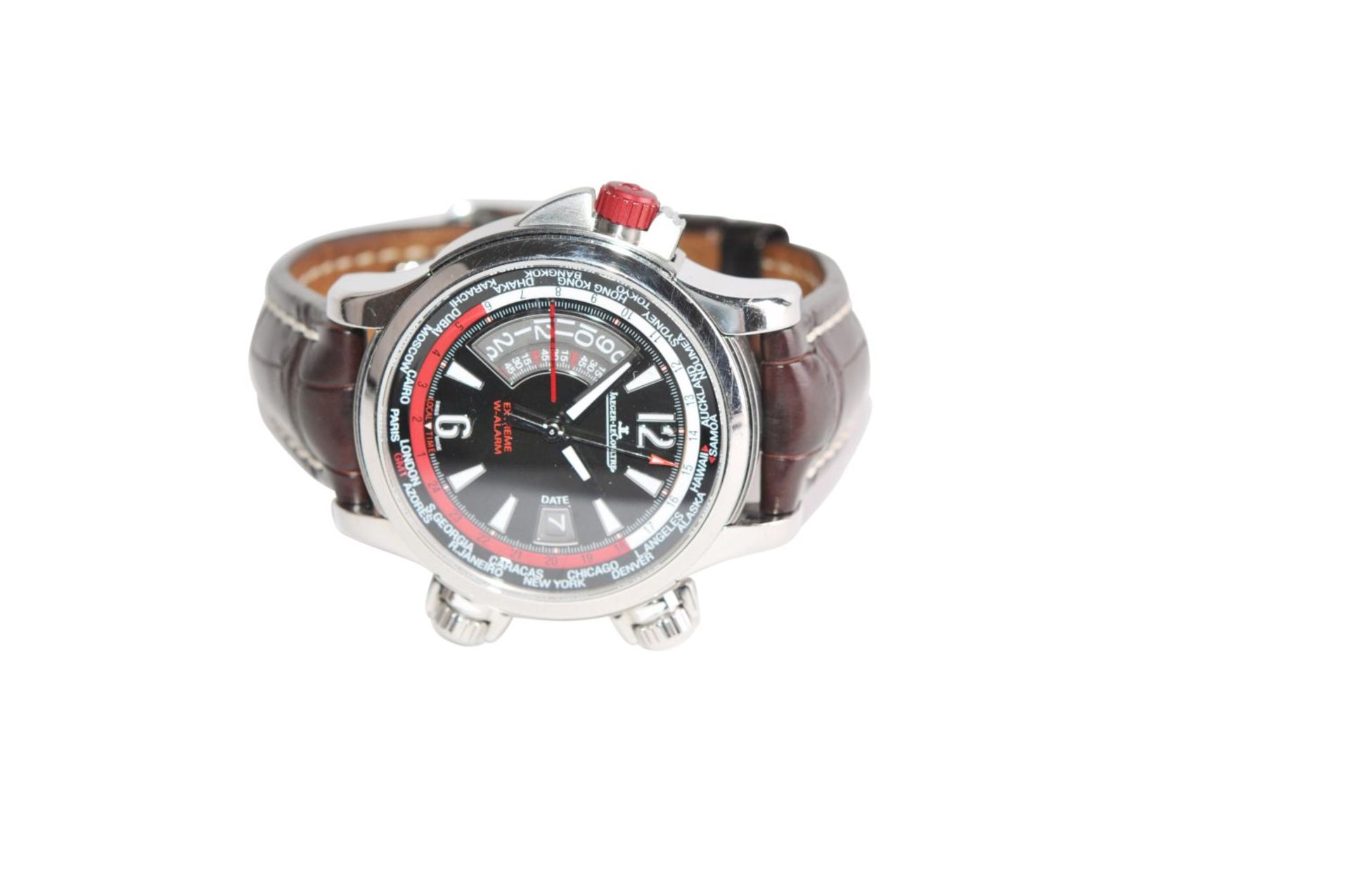 JAEGER LE-COULTRE Master Compressor World W Alarm46.5 mm steel / titanium men's watch with leather - Bild 4 aus 4