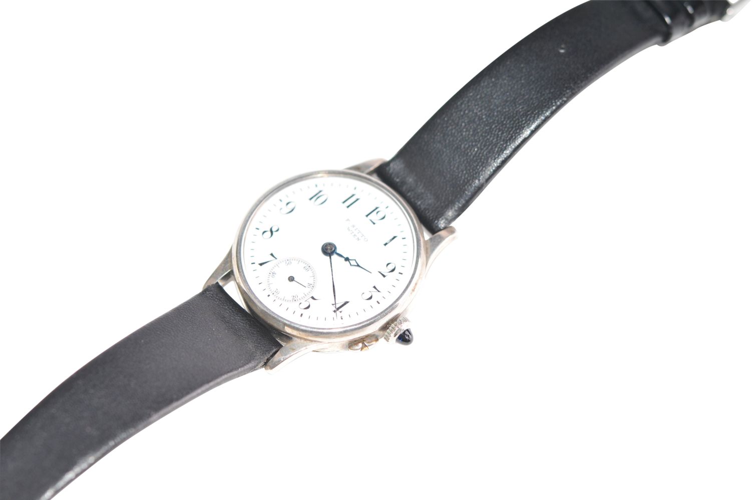 Sitto WienVintage steel men's watch from the 40s enamel dial, manual winding, auxiliary secondsSitto - Image 3 of 3