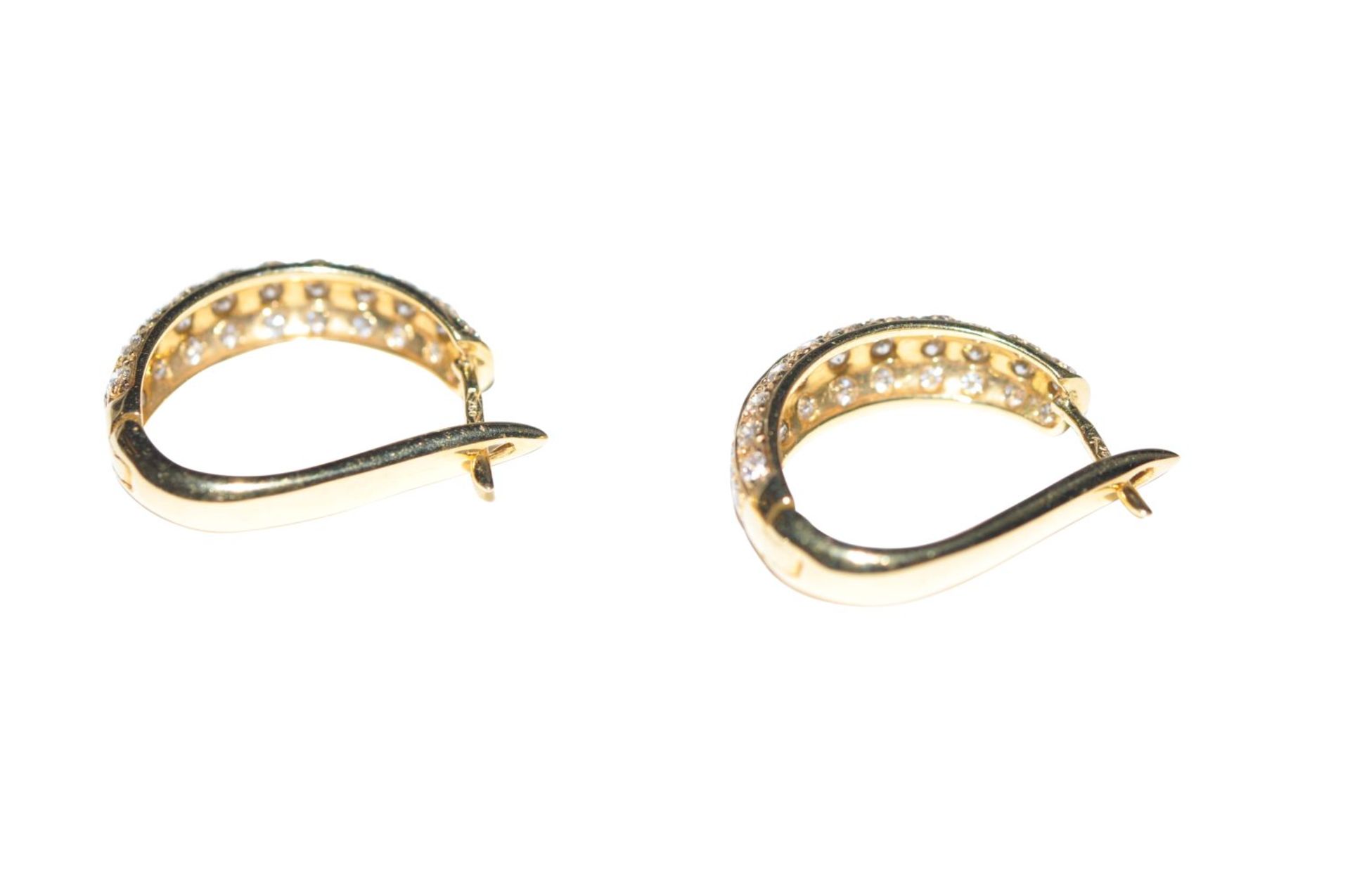 EarringsStud earrings in 750/000 gold, with diamonds, approx. 1.1ct, total weight 4. - Bild 3 aus 4