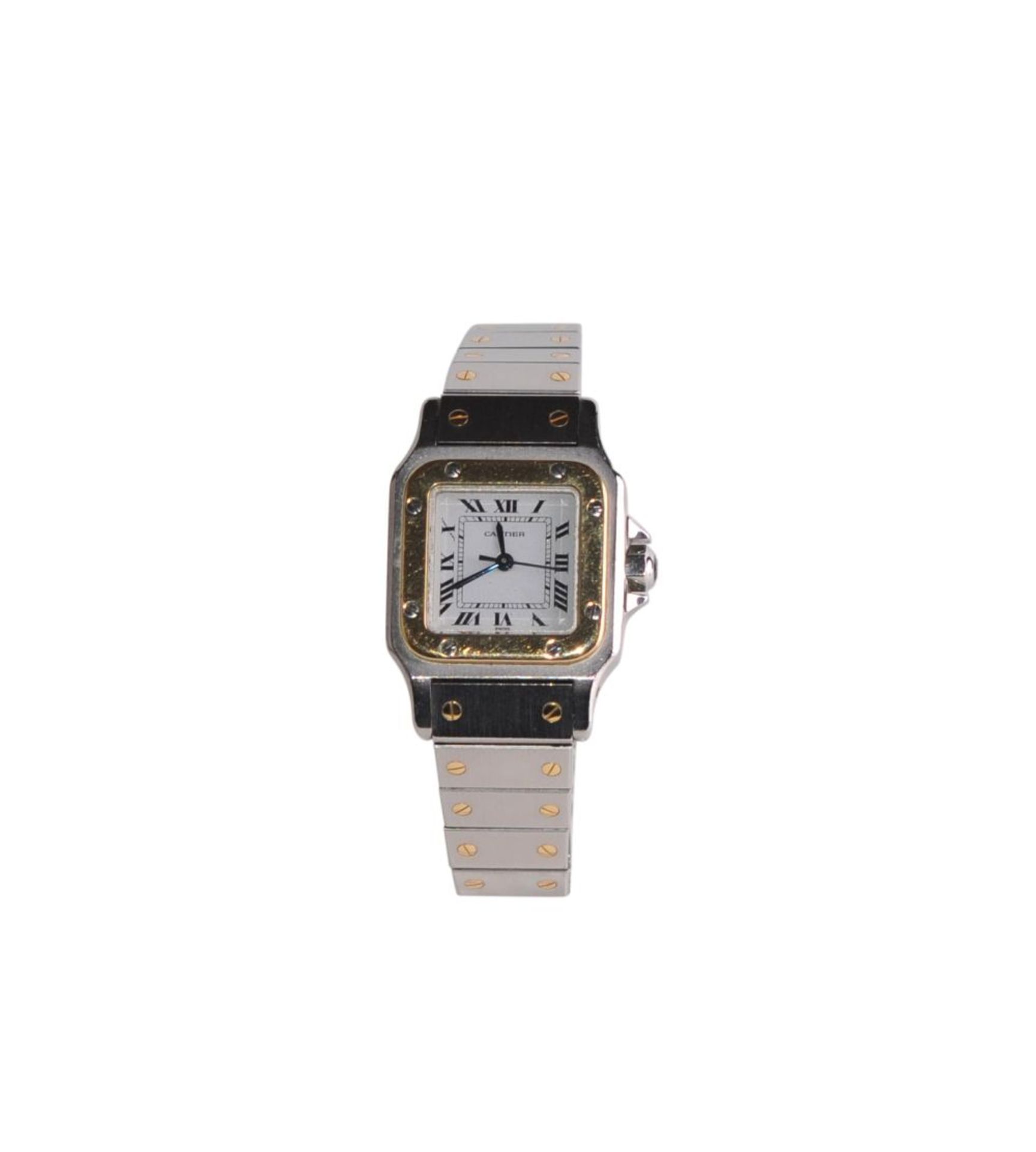 CARTIER SantosLadys wristwatch model Santos steel-gold automatic watch, sapphire crownCARTIER