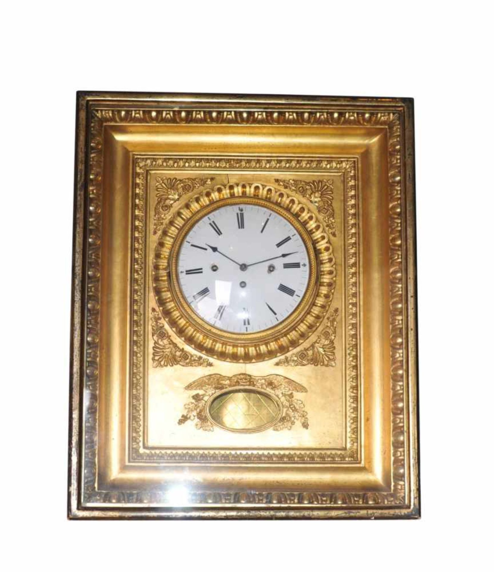 Viennese frame clockDecorative Viennese frame clock in gold-plated wooden frame with 4/4 striking - Bild 5 aus 5