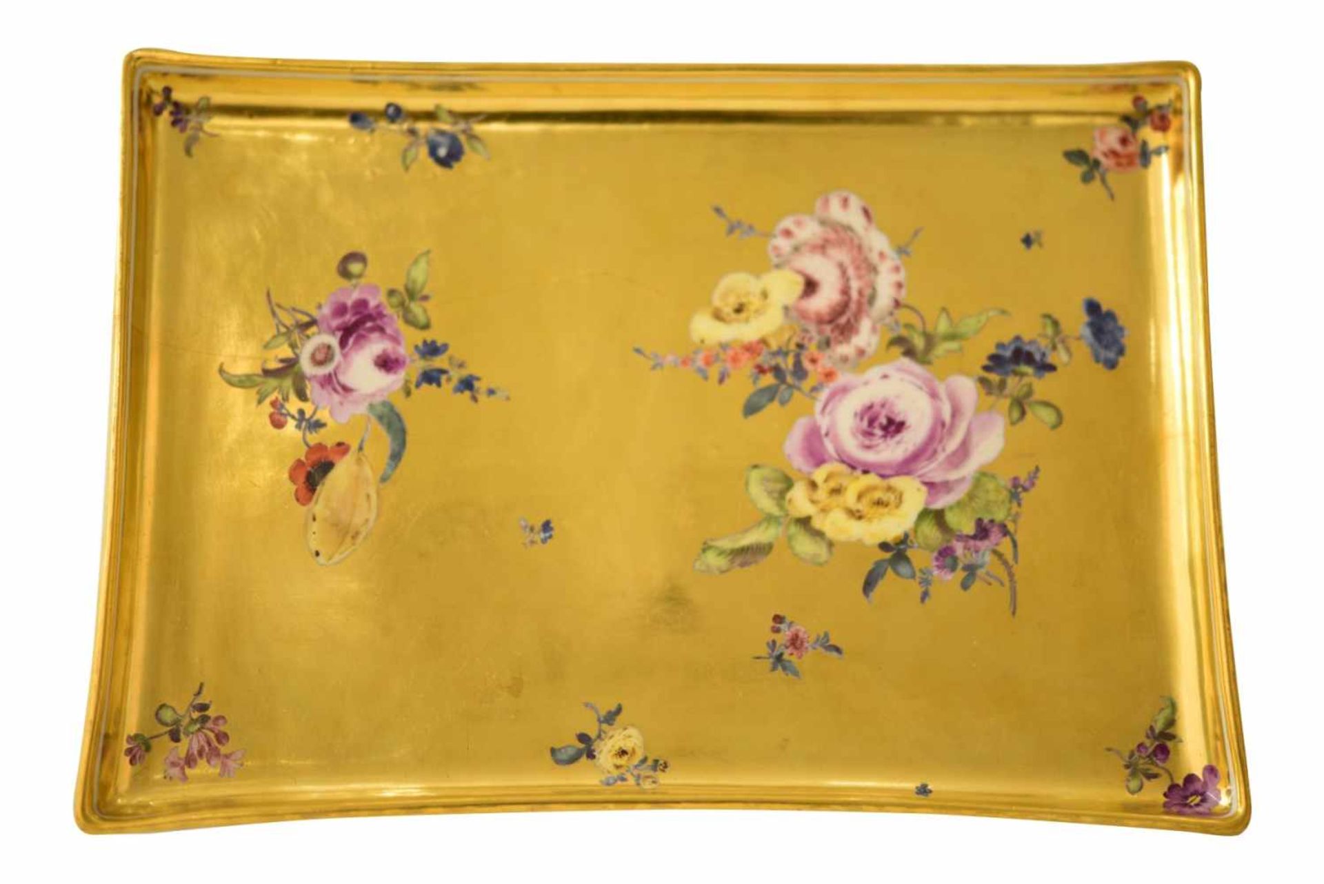 Platte Goldfond, Meissen 1740