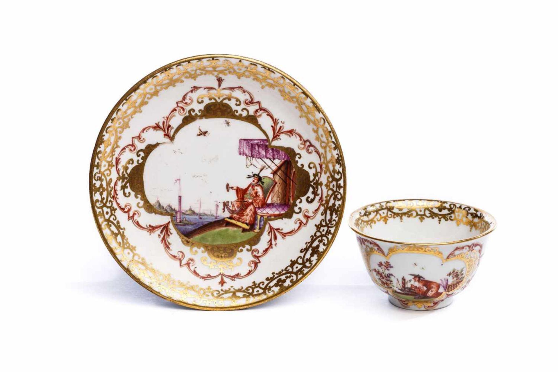 Koppchen mit Unterschale, Meissen 1723/25