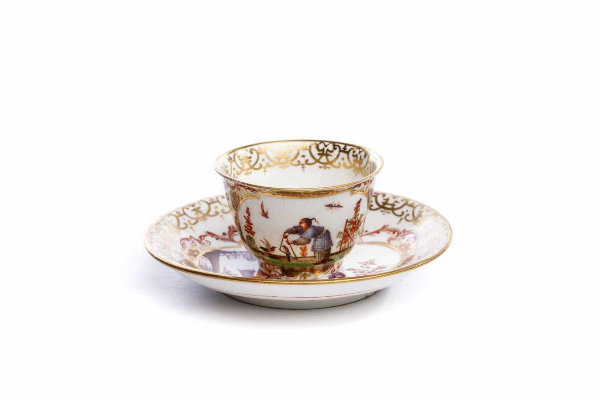 Koppchen mit Unterschale, Meissen 1720/25 - Bild 4 aus 6