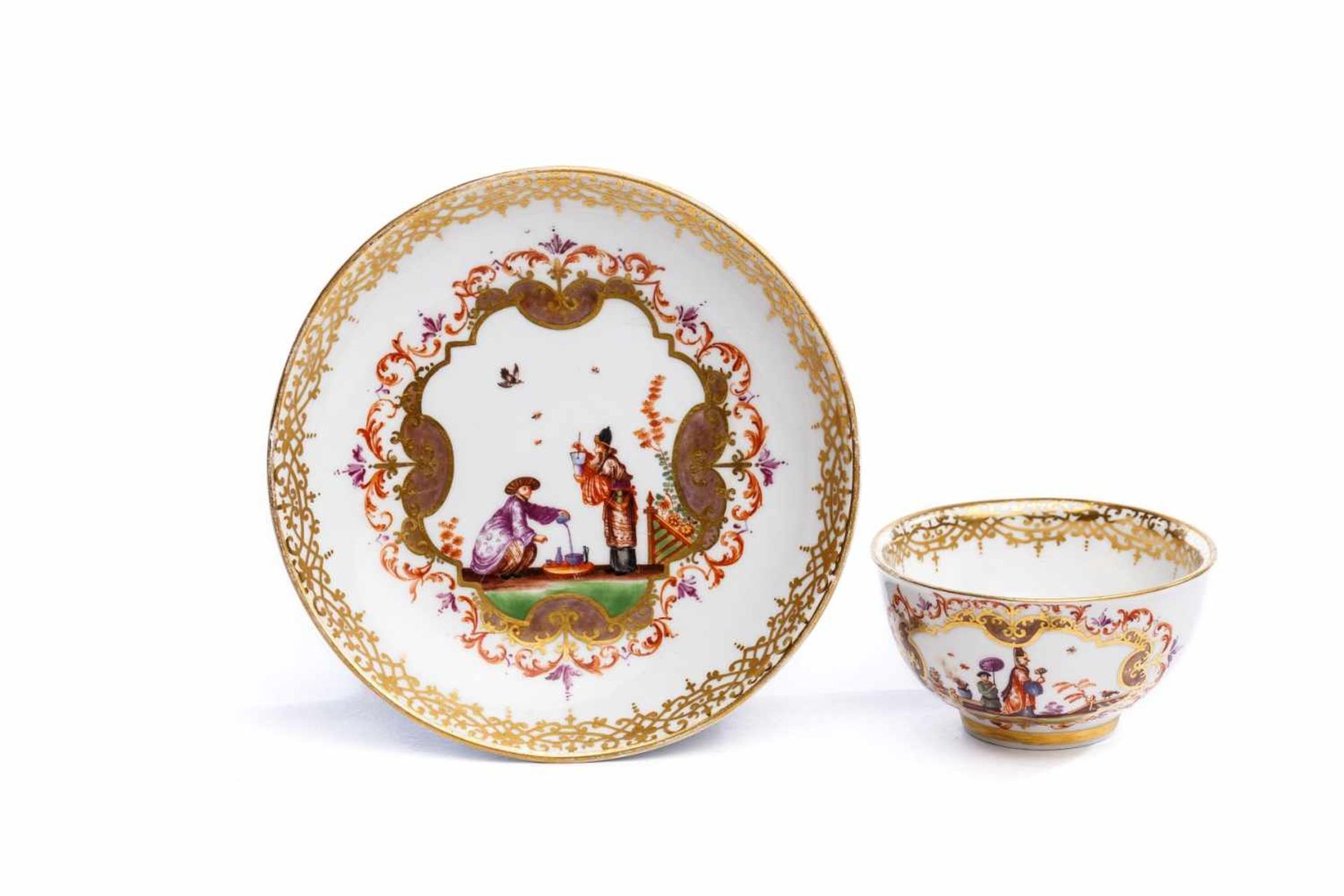 Koppchen mit Unterschale, Meissen 1723/25