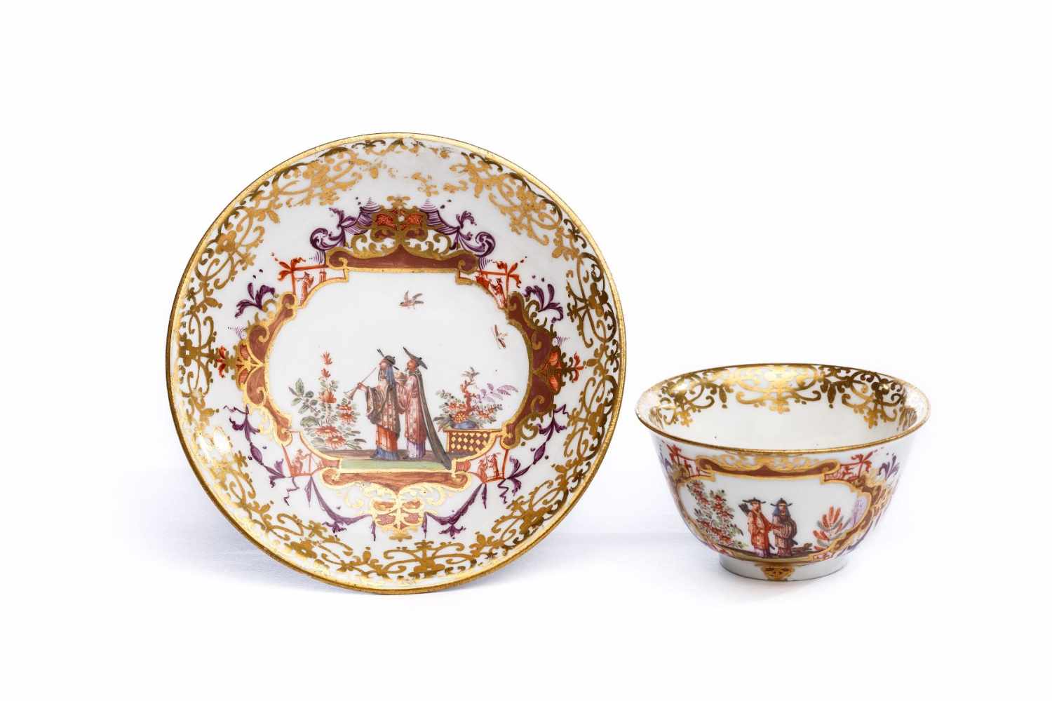 Koppchen mit Unterschale, Meissen 1725