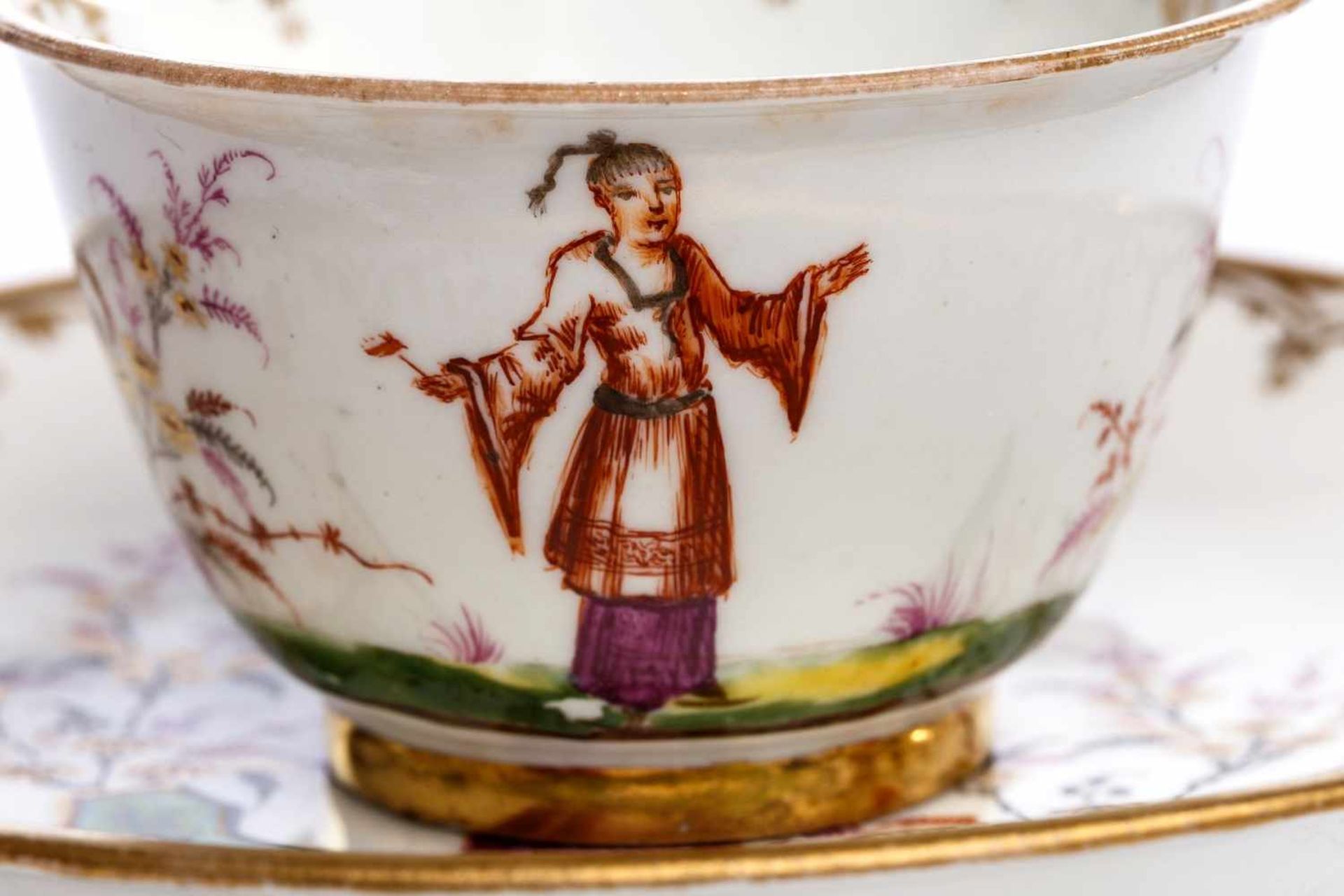 Koppchen mit Unterschale, Meissen 1720-25 - Bild 4 aus 5