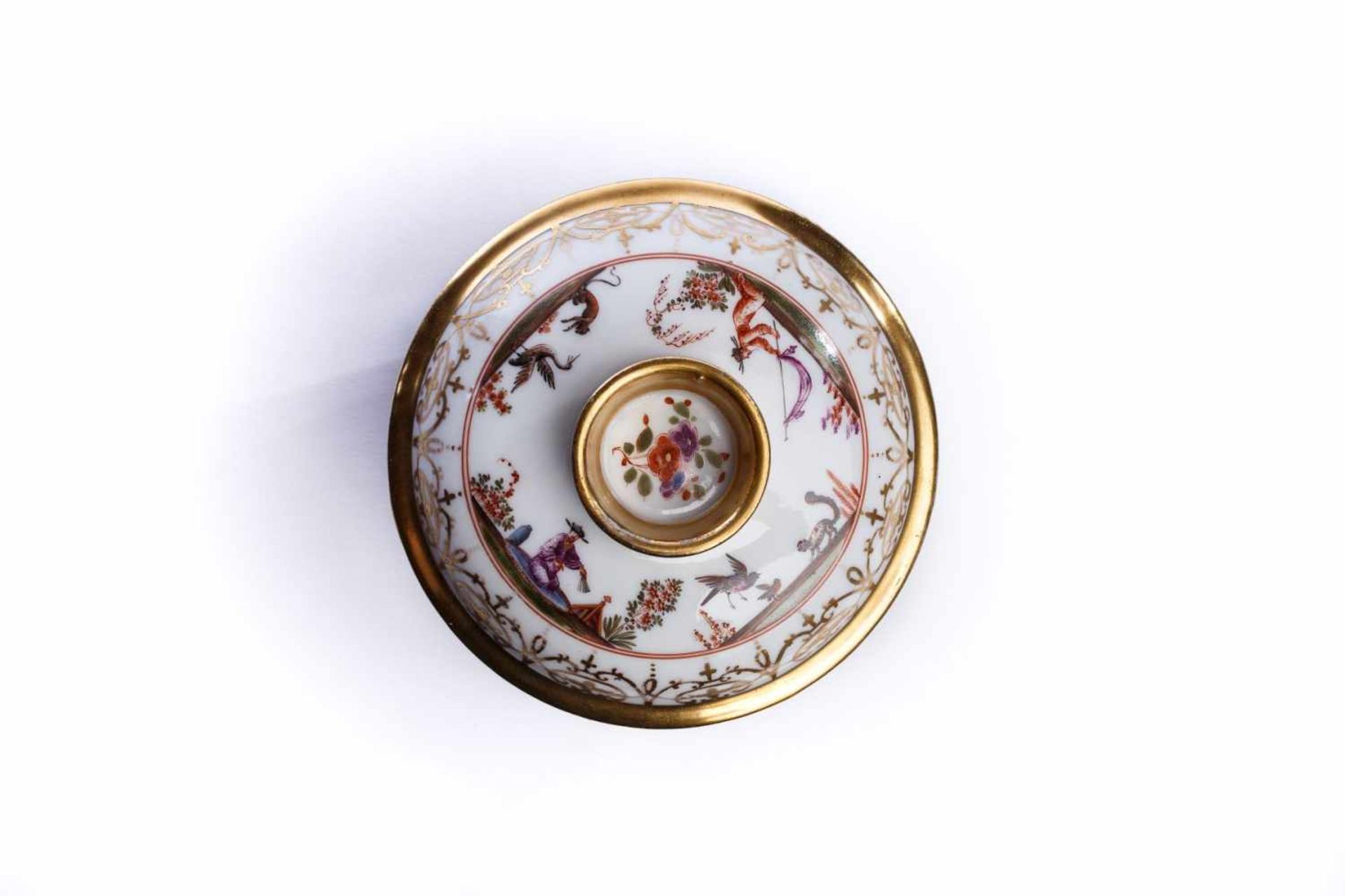 Reisschale mit Deckel, Meissen 1725/30 - Bild 4 aus 4