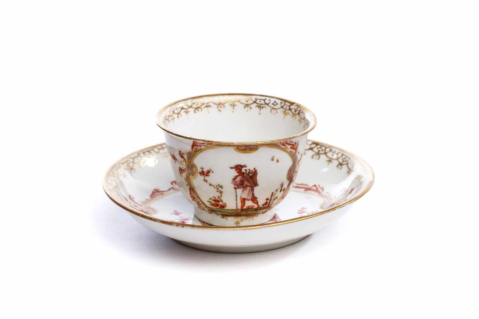 Koppchen mit Unterschale, Meissen 1720/25 - Bild 4 aus 6