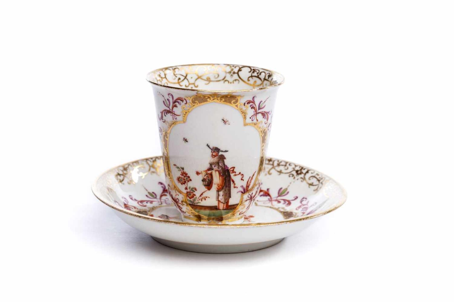 Becher mit Unterschale Meissen 1725/30