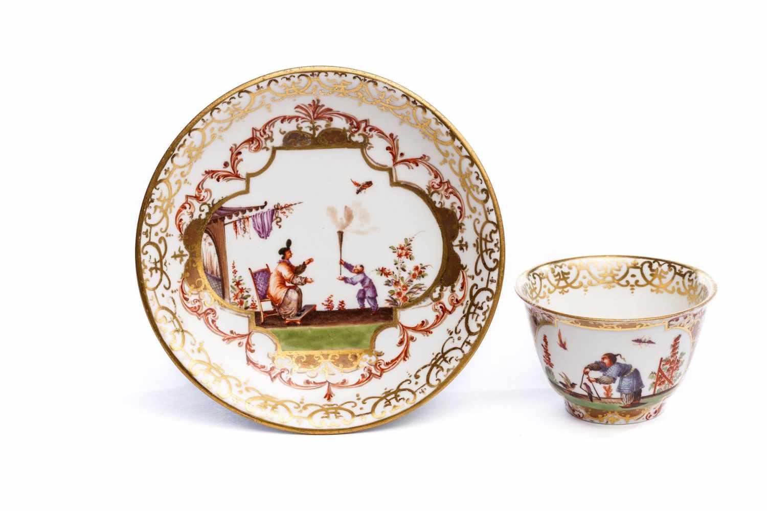 Koppchen mit Unterschale, Meissen 1720/25