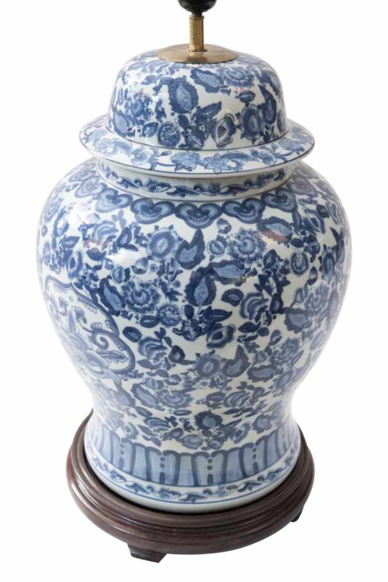 TischlampeUnter Verwendung einer Porzellanvase China, unterglassurblau, gemalter Dekor mit - Bild 3 aus 3