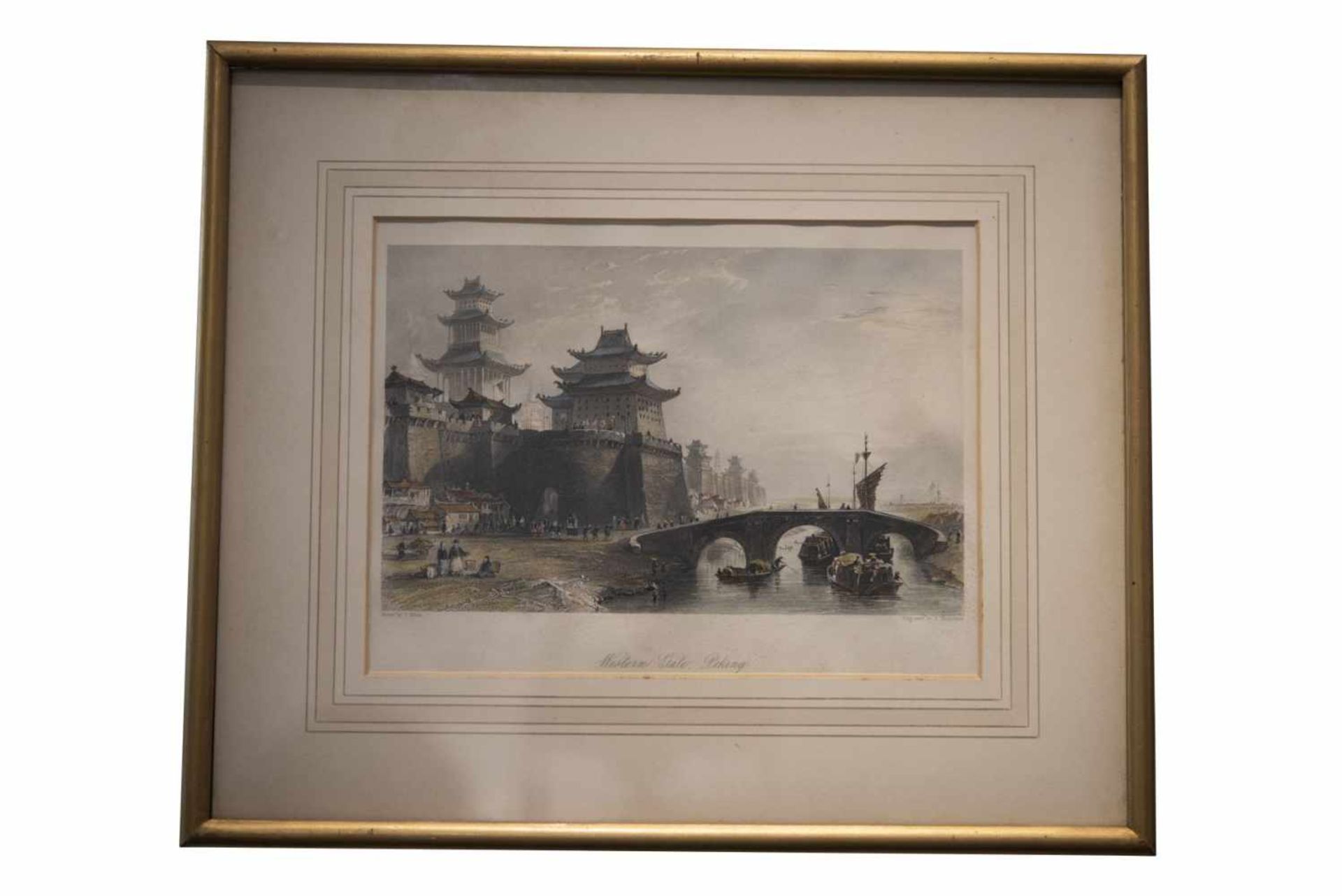 2 KupfersticheKupferstiche mit Ansicht der "Western Gate in Peking" und das Ende der Chinesischen - Image 2 of 6
