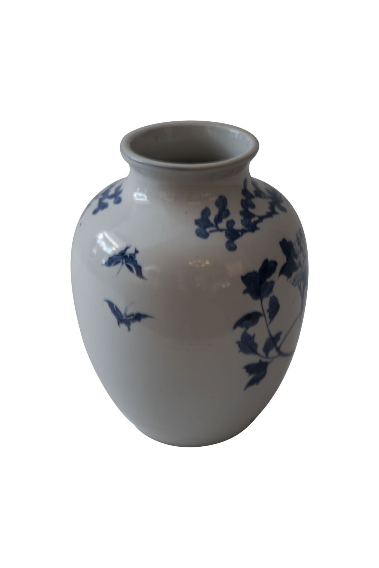 Blau-weiße VaseBlau-weiße Vase Baluster Form mit chinesischen Motiven, Provenienz: Aus dem - Bild 4 aus 7