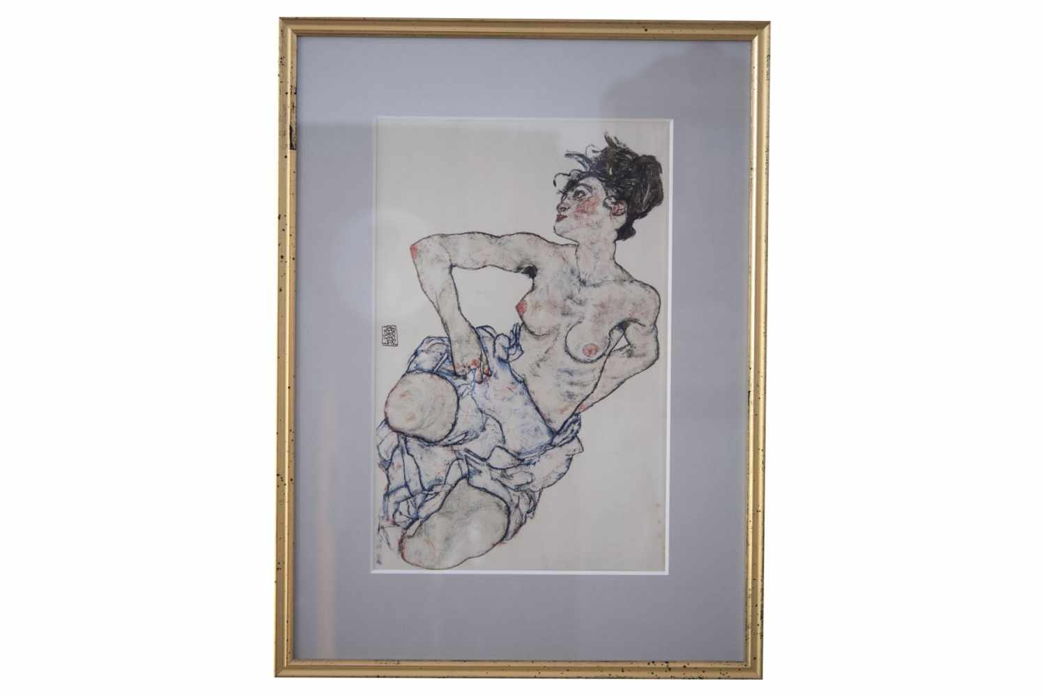 Egon Schiele "Frauenkörper" Einzelbild aus der Mappe "Egon Schiele Aquarelle und Zeichnungen" 64