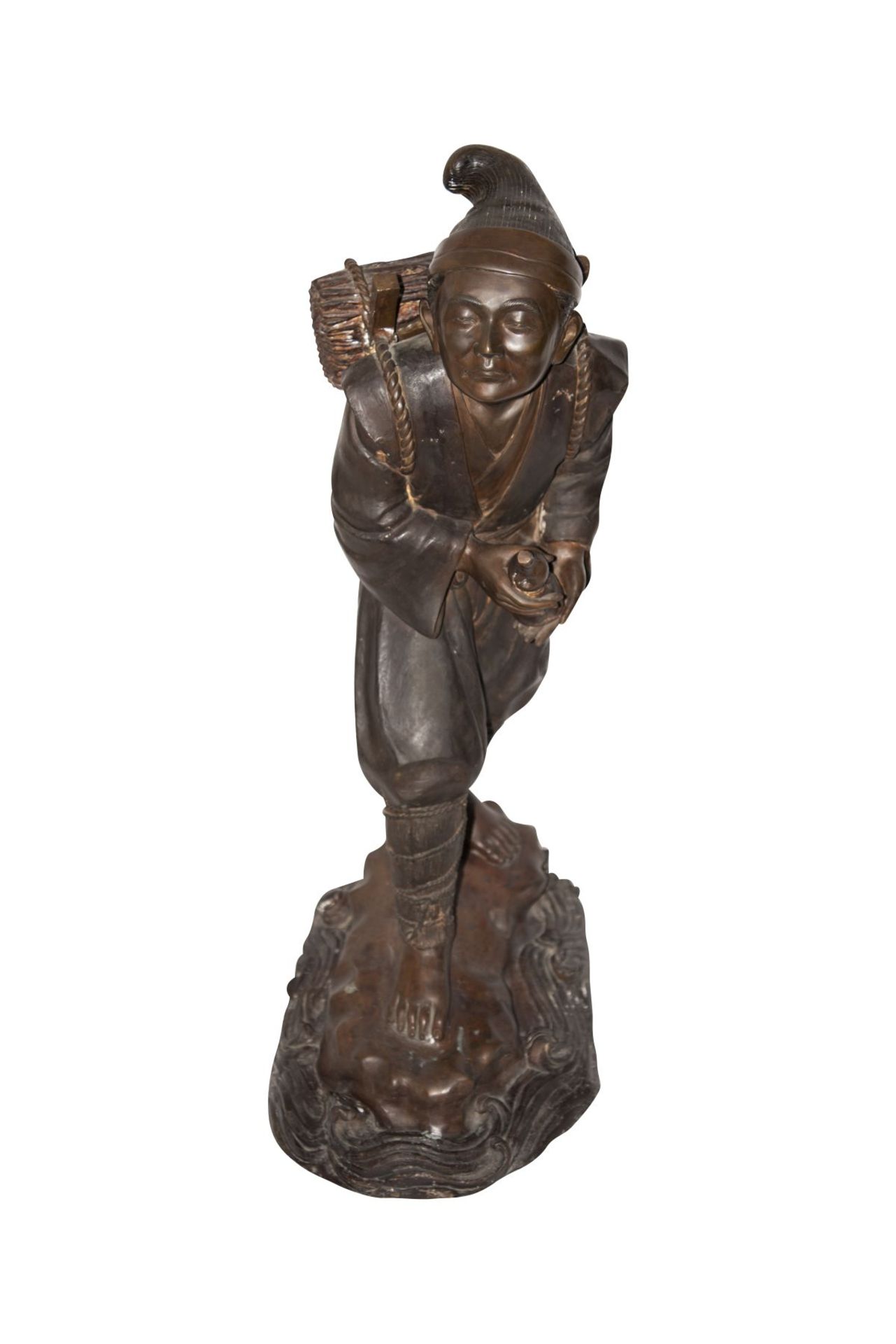 Große Bronze Figur eines chinesischen Bergmannes Große Bronze Figur eines chinesischen Bergmannes