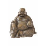 Bronze BuddhaBronze, lachender sitzender Buddha, Provenienz: Aus dem Nachlass der Sammlung des