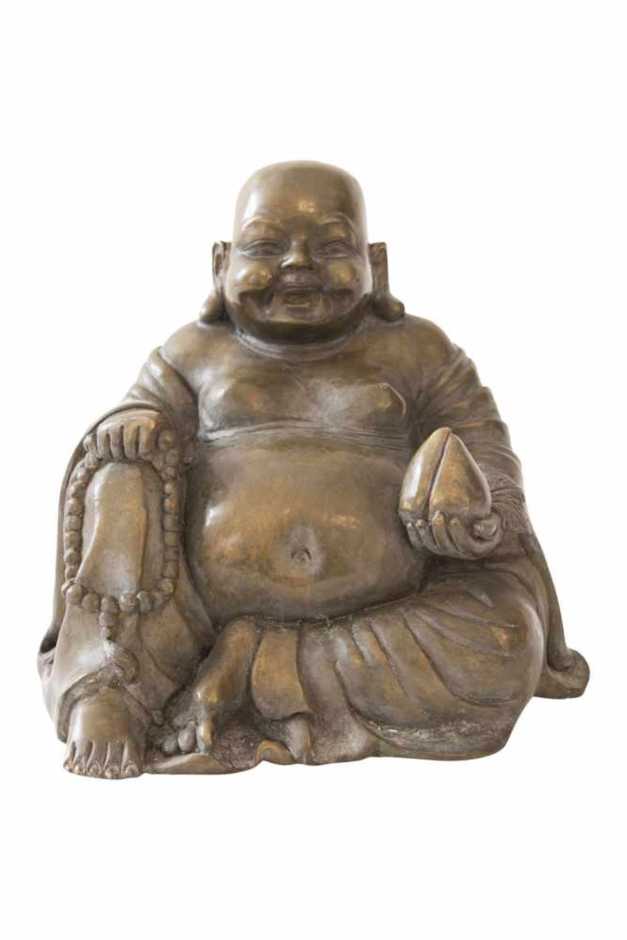 Bronze BuddhaBronze, lachender sitzender Buddha, Provenienz: Aus dem Nachlass der Sammlung des