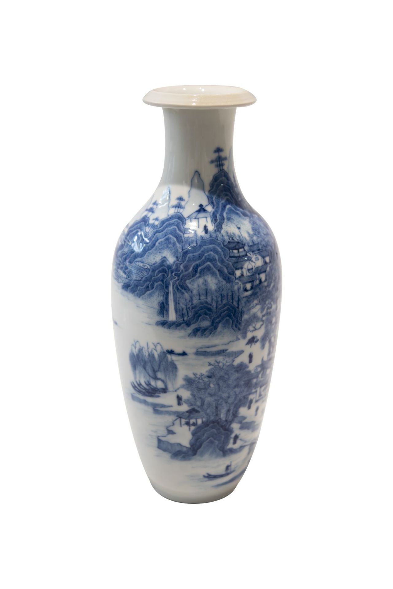 Blau-weise VaseBlau-weise Vase mit unterglasurblaue Vierzeichen Marke. Porzellan, auf der Wandung