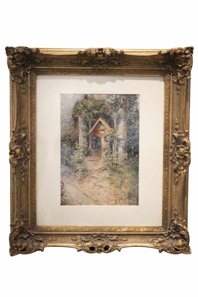 "Materl im Wald""Materl im Wald", Aquarell, monogrammiert F.A., Franz Alt zugeschrieben ?