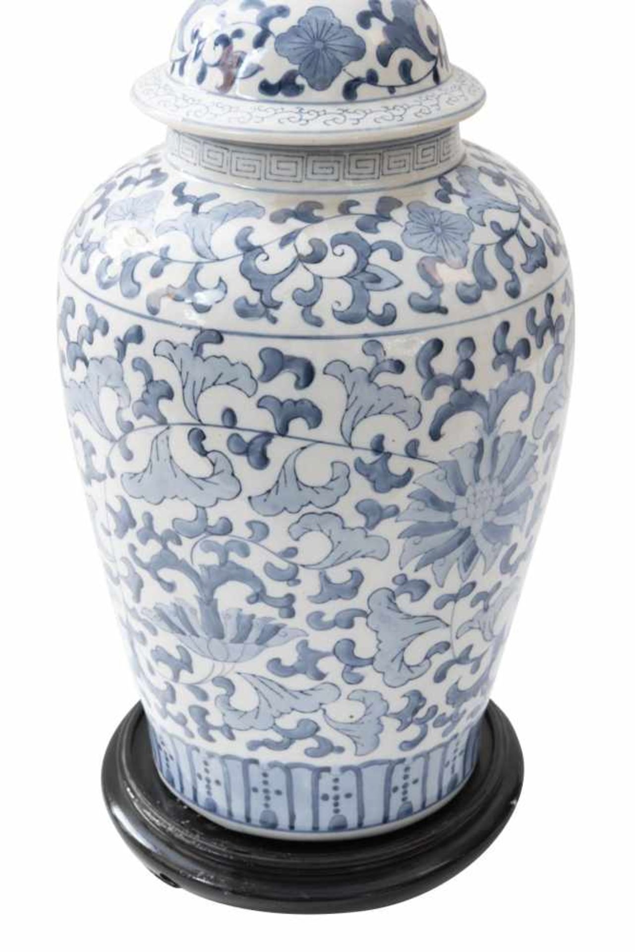 TischlampeUnter Verwendung einer Porzellanvase China, unterglassurblau, gemalter Dekor mit - Image 2 of 3