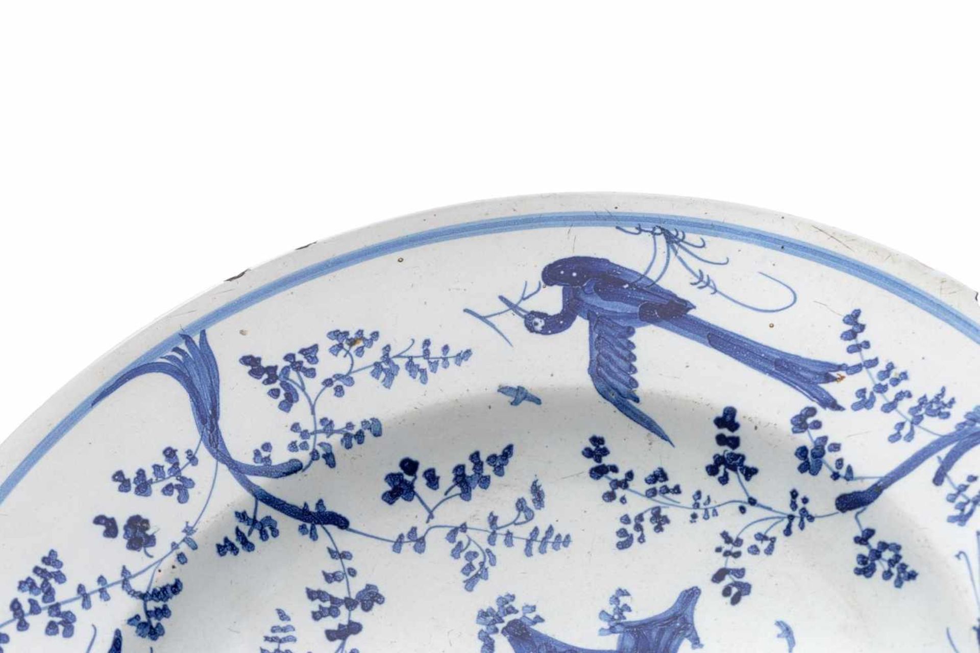 Sawankhalok TellerEin runder Teller, Porzellan mit blauer chinesischer Malerei. Teller am Rand - Bild 2 aus 3