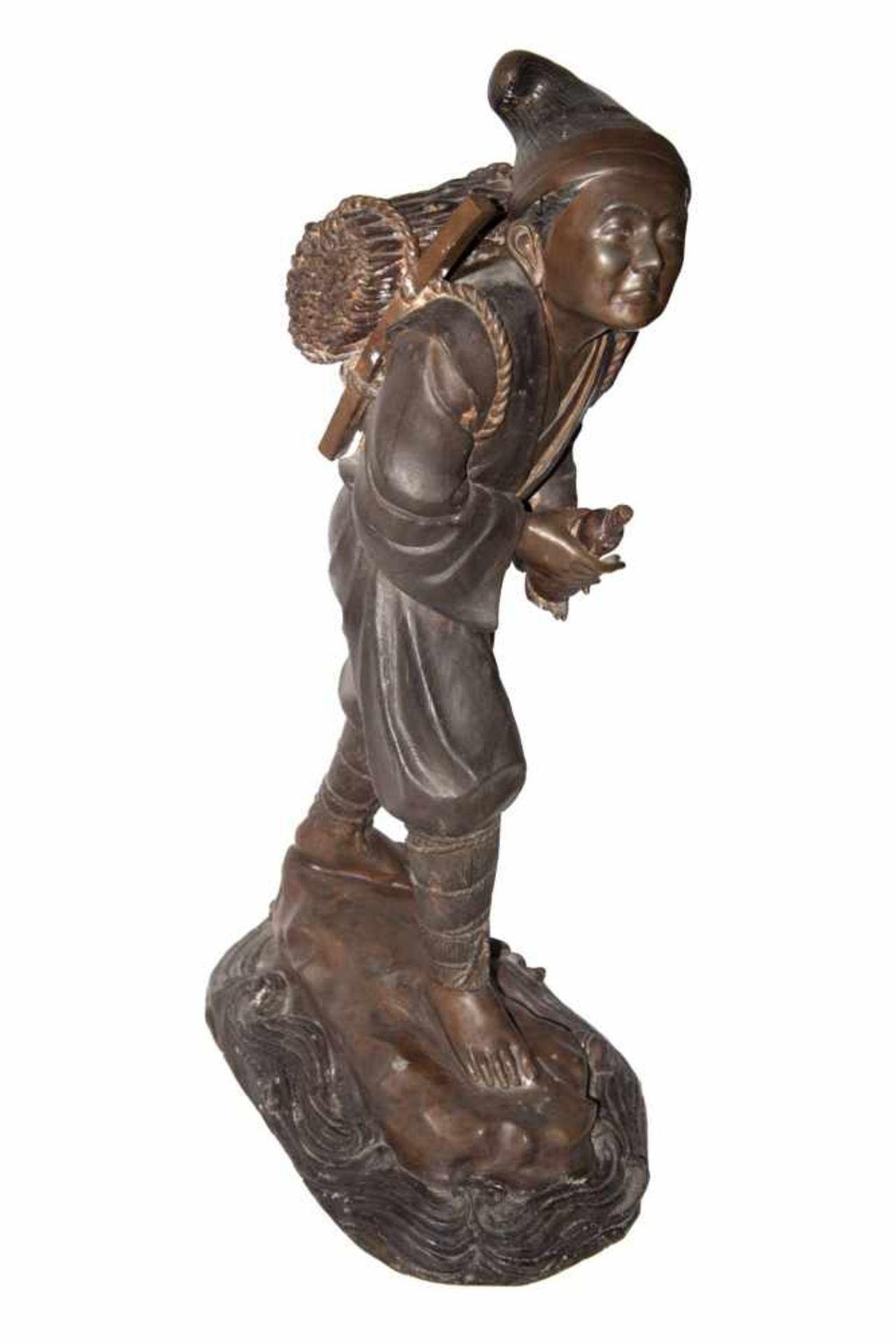 Große Bronze Figur eines chinesischen Bergmannes Große Bronze Figur eines chinesischen Bergmannes - Bild 2 aus 8