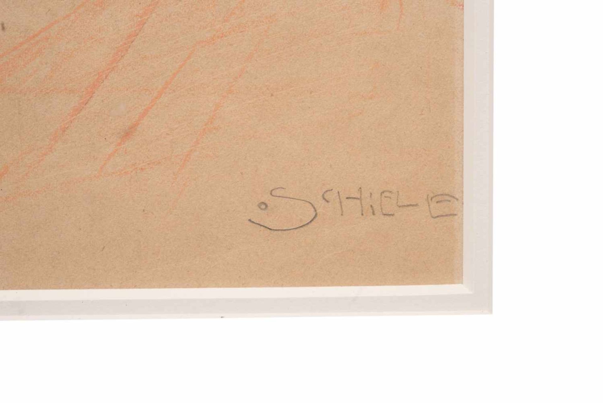 Egon Schiele "Rötelzeichnung" "Frauenporträt" signiert "Schiele" unten rechts, Rötelzeichnung auf - Image 3 of 3