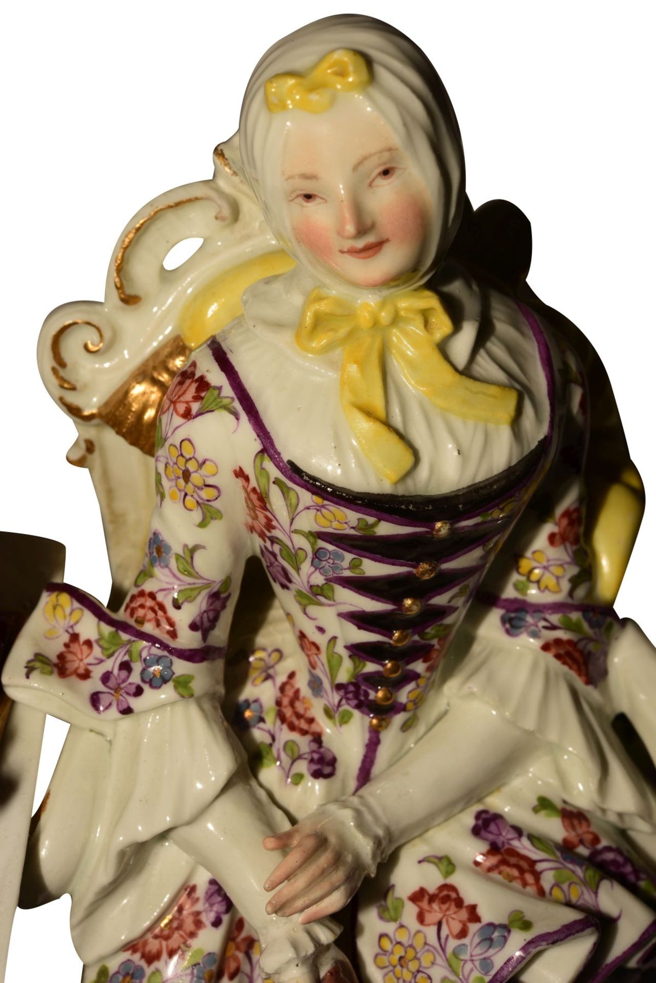 "Dame mit Spinnrad" Meissen um 1750 - Bild 8 aus 10