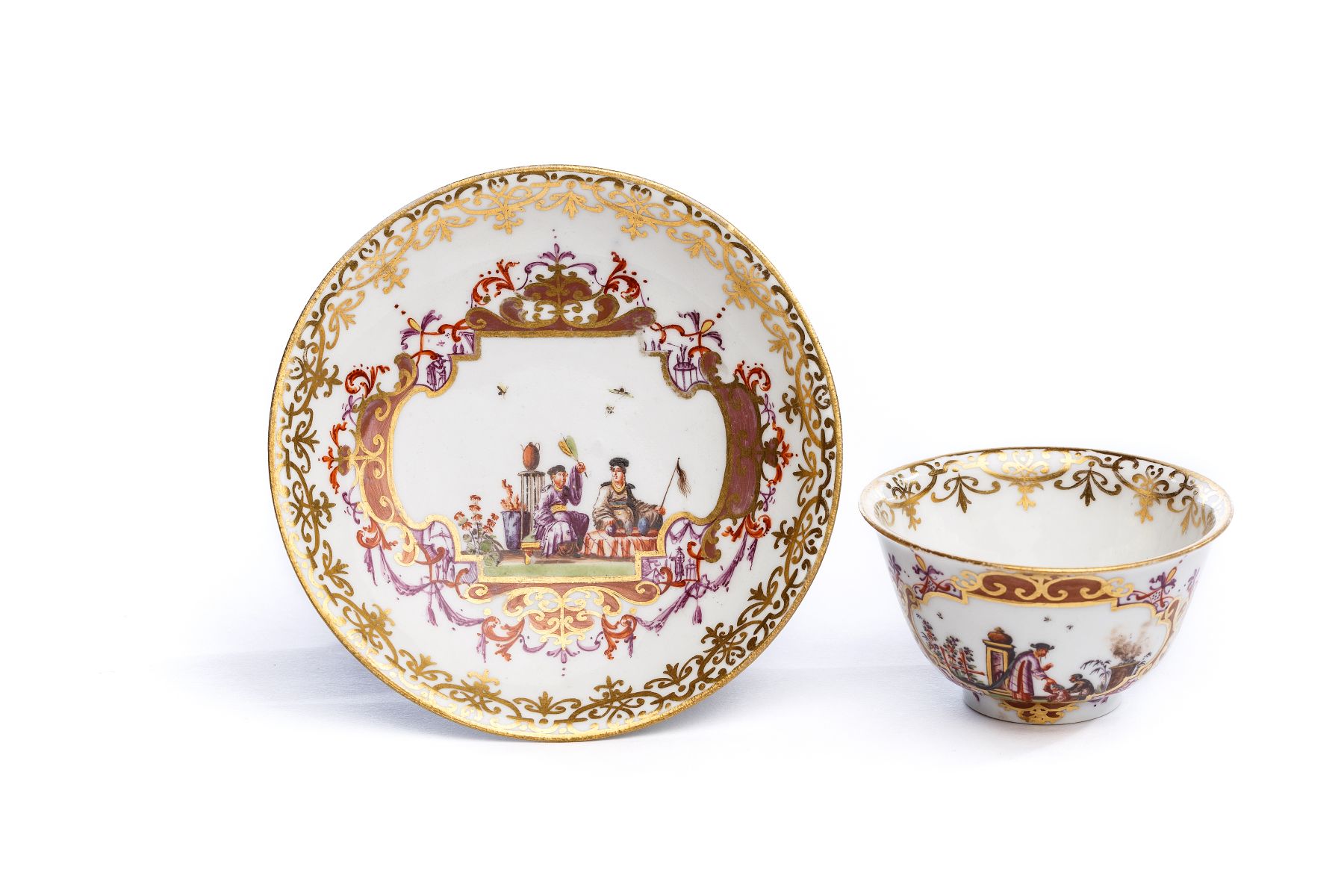 Koppchen mit Unterschale, Meissen 1730