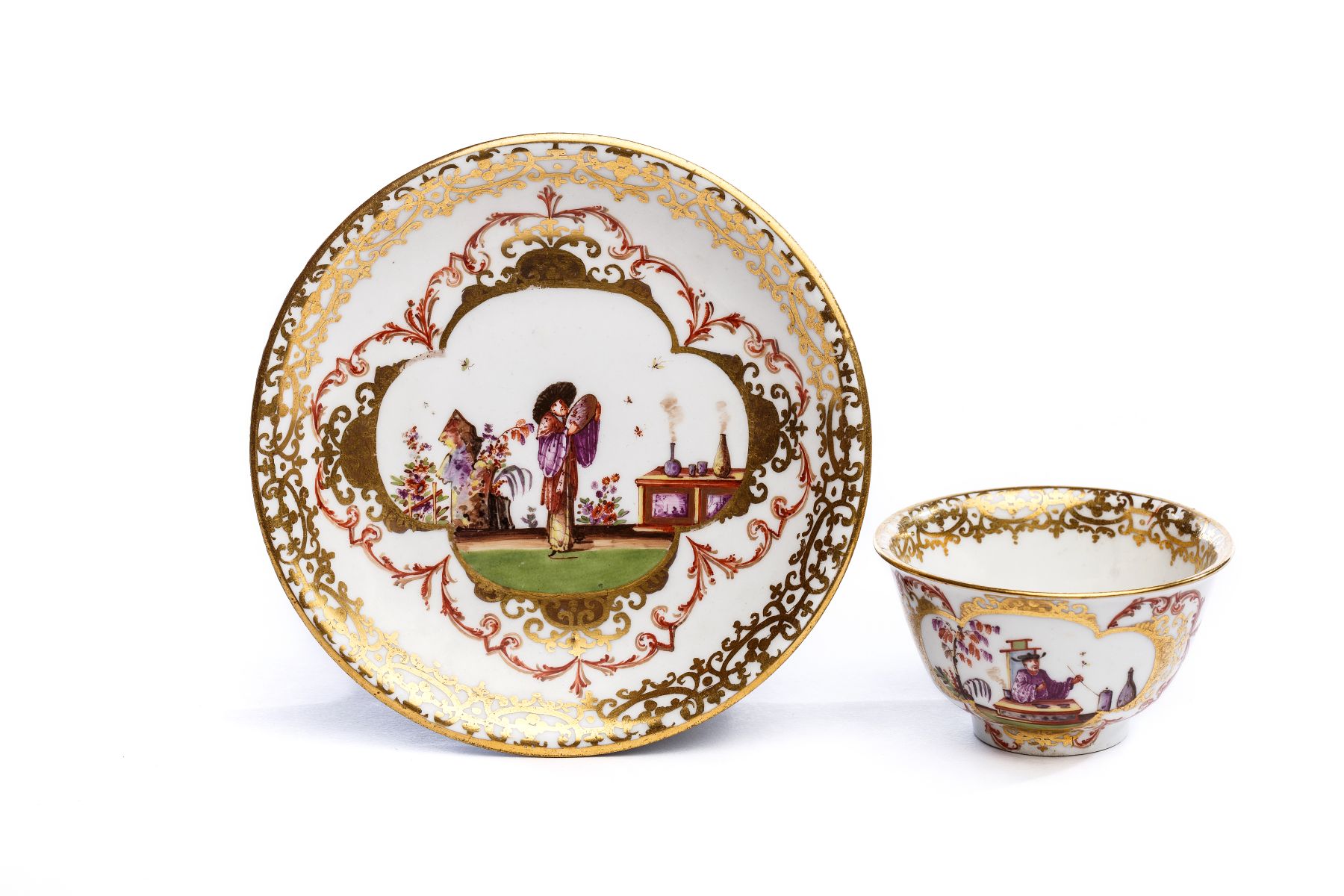 Koppchen mit Unterschale, Meissen 1723/25