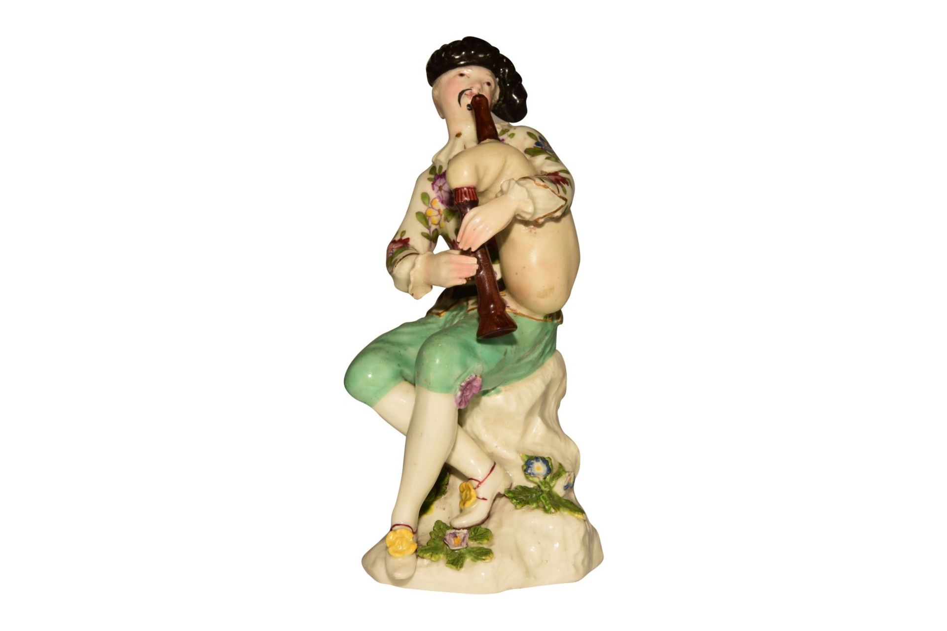 "Harlekin mit Dudelsack" Meissen 1745