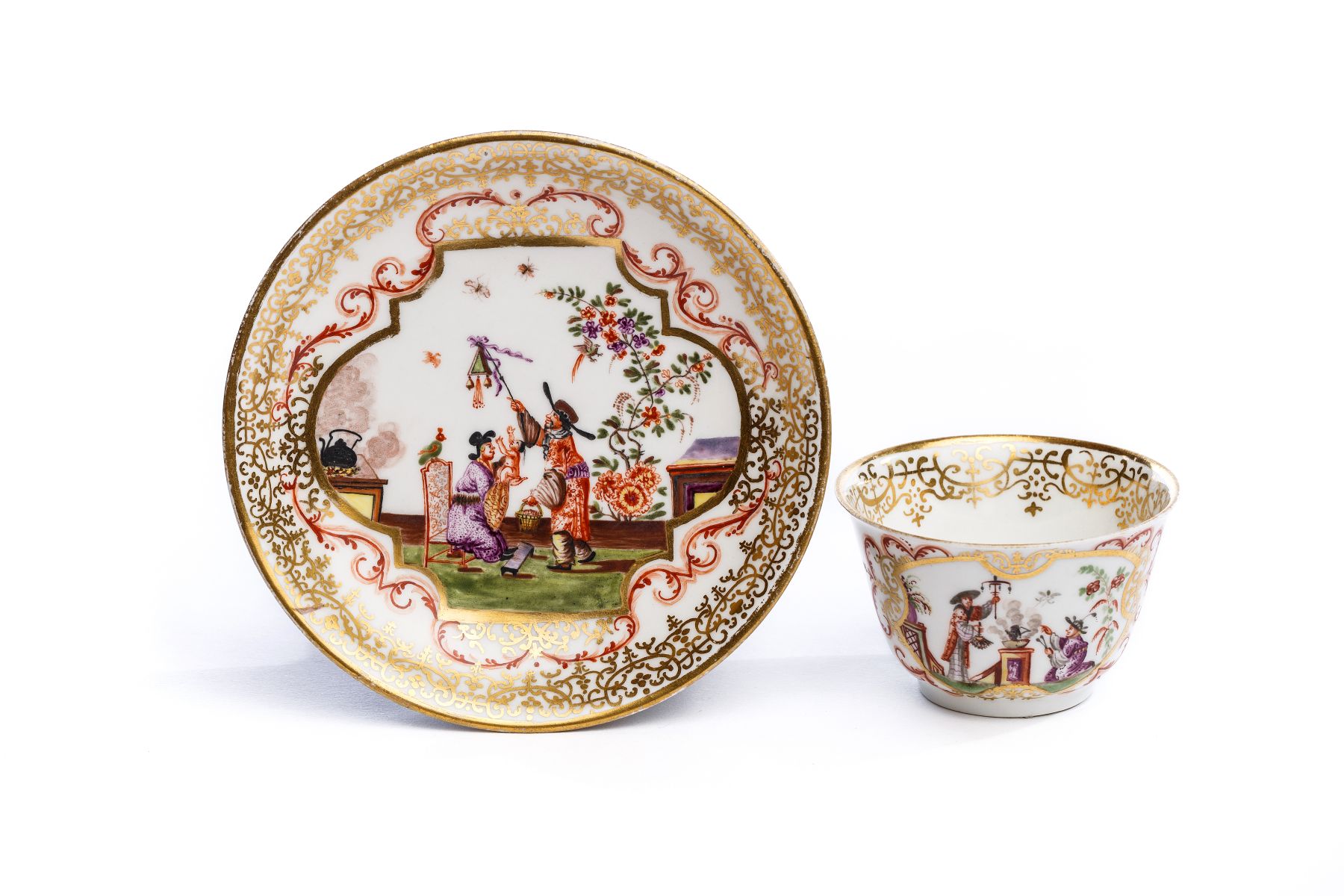 Koppchen mit Unterschale, Meissen 1725,