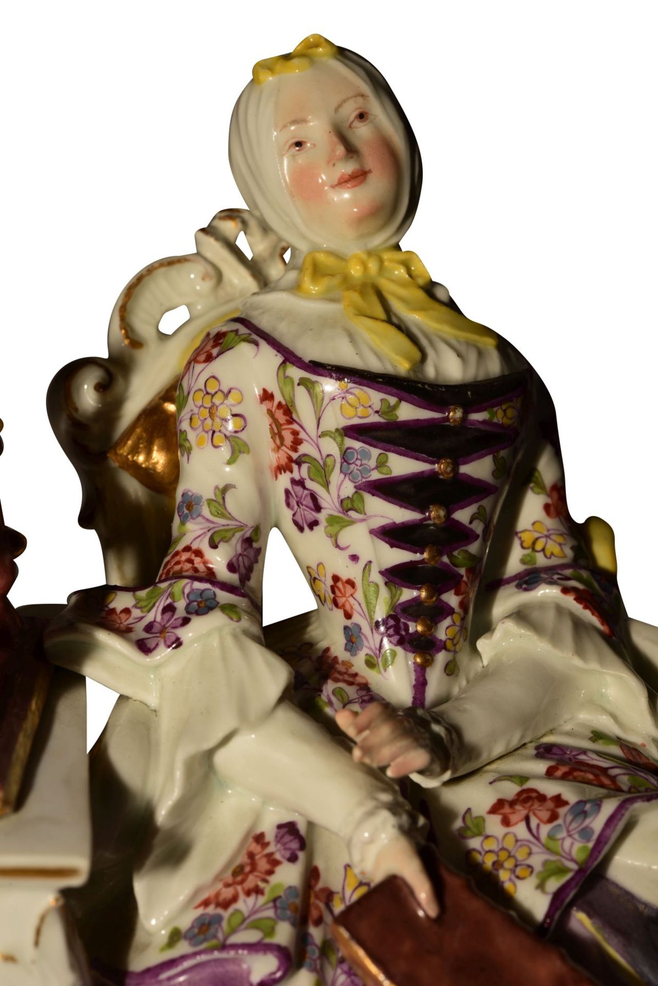 "Dame mit Spinnrad" Meissen um 1750 - Bild 7 aus 10